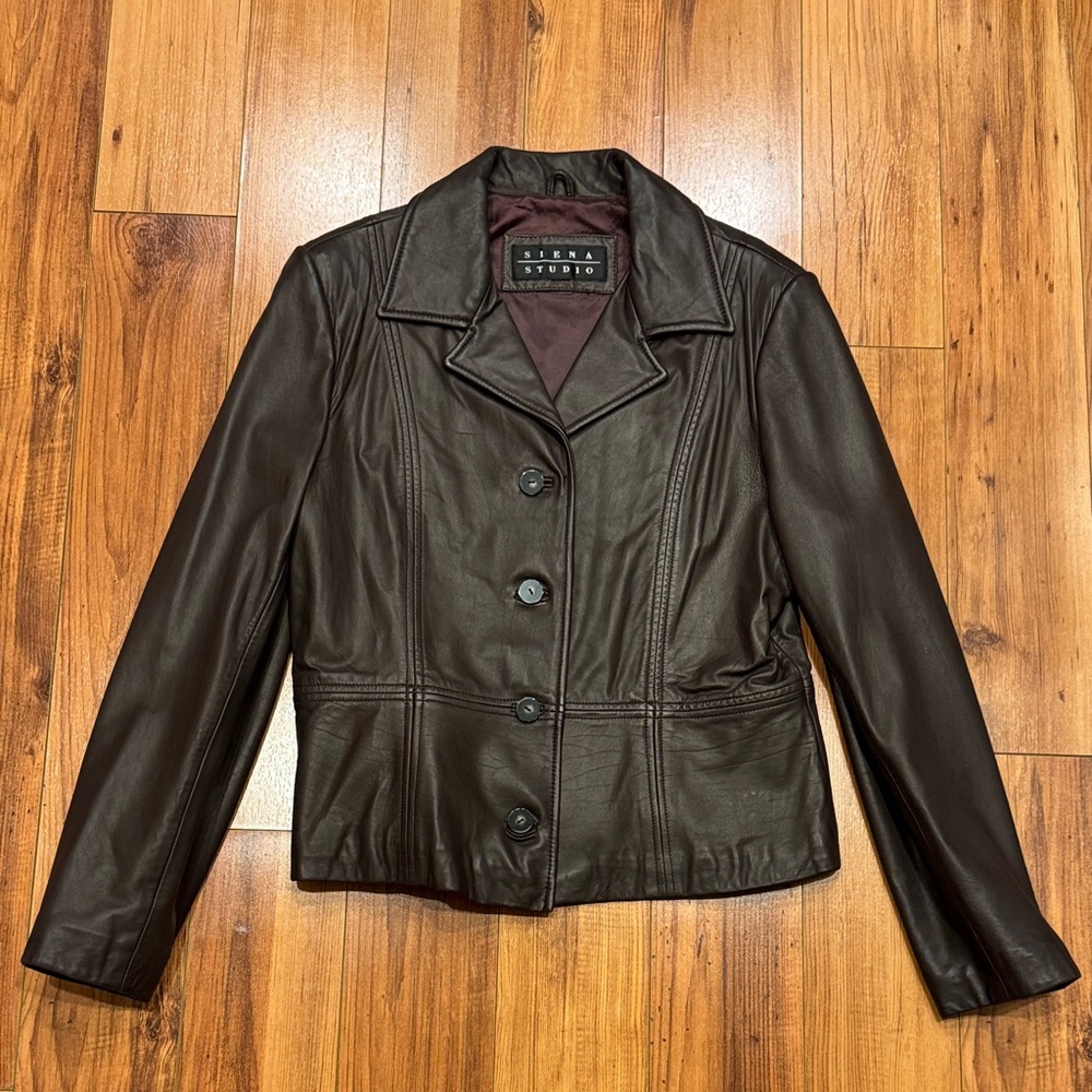 Siena Studio Dark Brown Leather Jacket